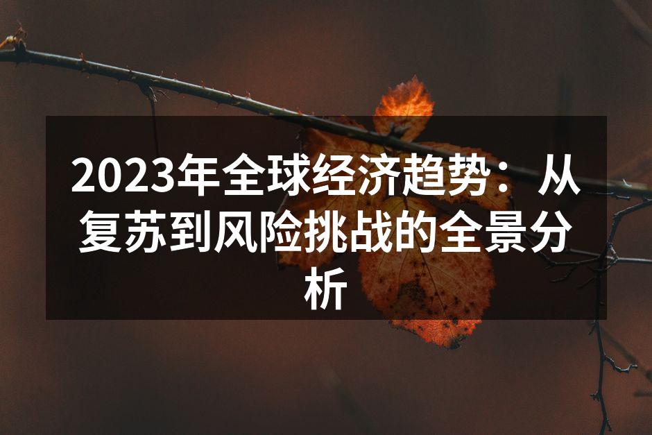 2023年全球经济趋势：从复苏到风险挑战的全景分析