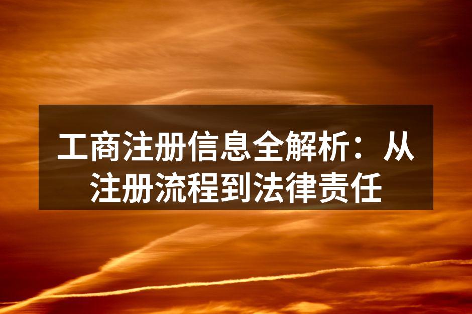 工商注册信息全解析：从注册流程到法律责任