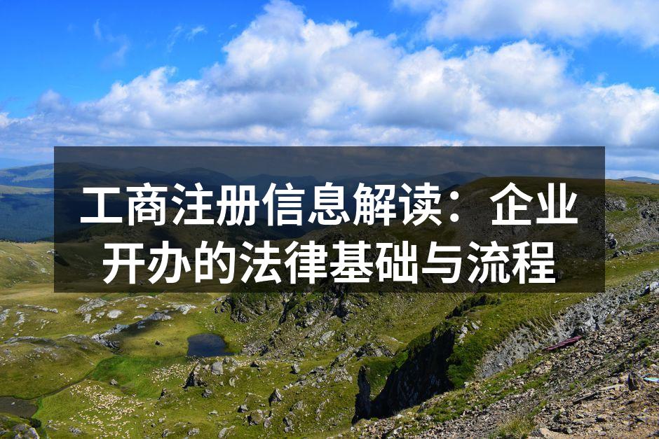 工商注册信息解读：企业开办的法律基础与流程